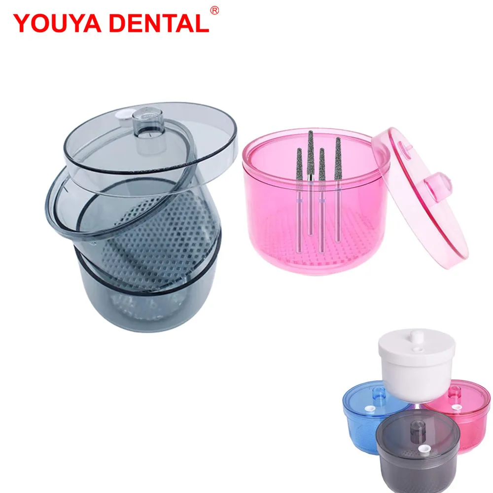 Dental Burs Sterilizing Box Dentist Heat-Resistant Disinfection Box Burs Cleaning Immersion Case Dental Storage Supplies Tools