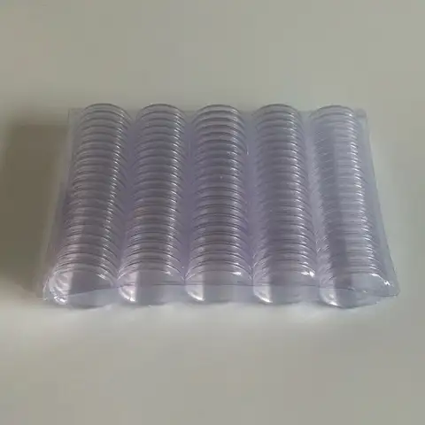 100PCS/lot 25mm Transparent Coin Holder Capsules Box Storage Round Display Case Accessories