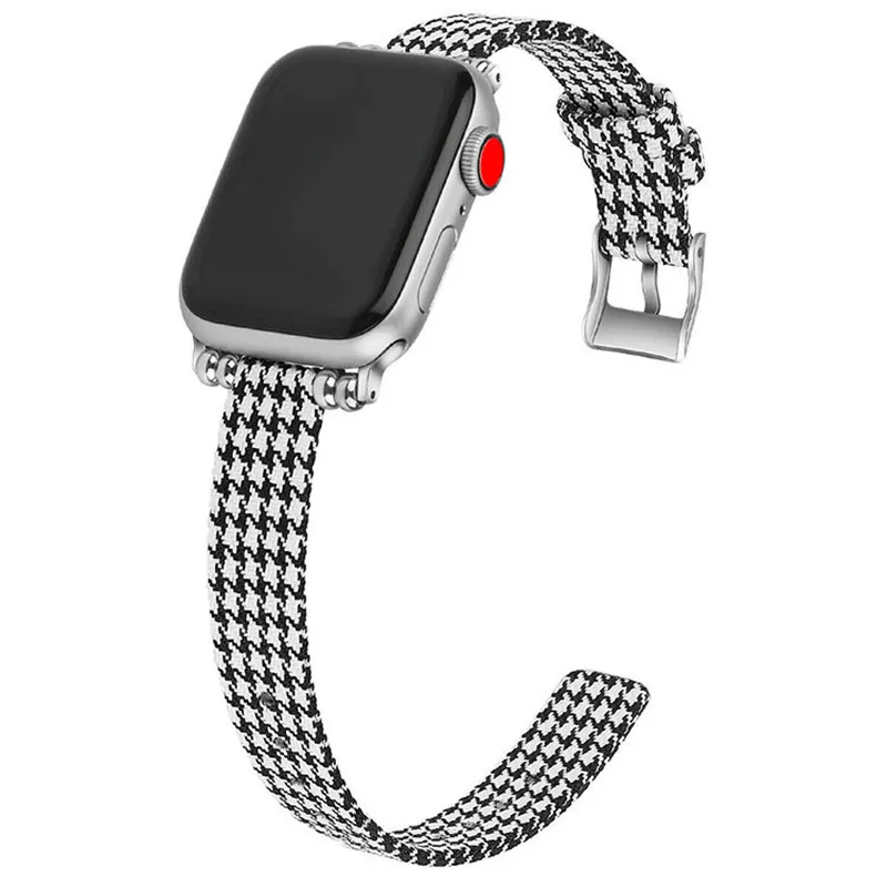 Women Slim Nylon Band For Apple Watch Strap SE 6 5 4 44mm 40mm Soft Woven Canvas Bracelet For Apple iWatch 3 1 38mm 42mm Bands