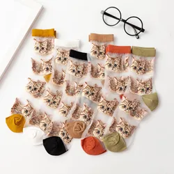 Fashion brand MS original stockings design Ponceau flower mesh red thin glass stockings fashion leisure and transparency