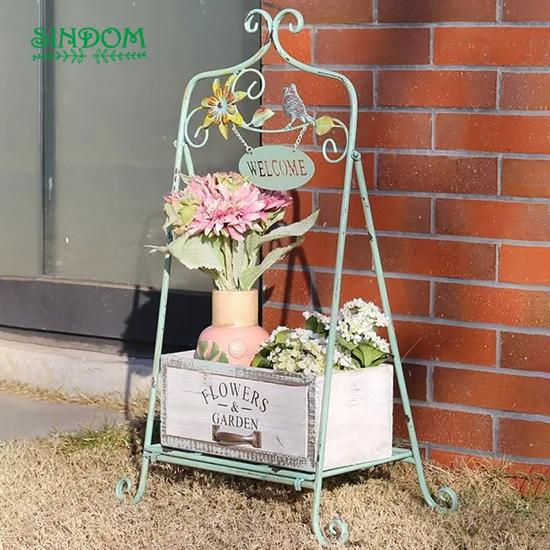 Plant Holder Metal Home Decorative Plant Display Flower Rack Stand for Garden