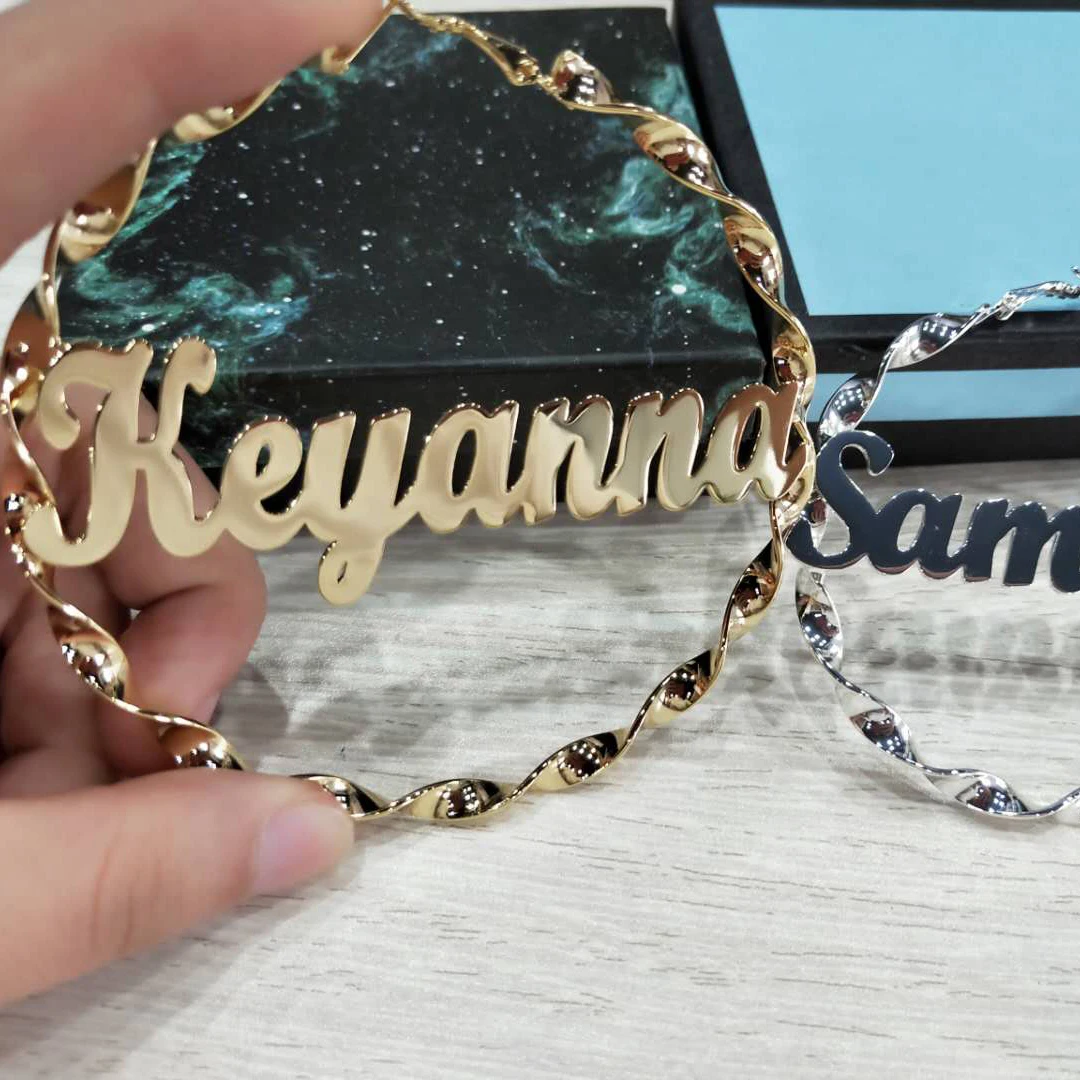 DOREMI Stainless steel Earrings Custom Custom Name Earrings Personalized Fashion Charming Name Earring Style Custom Earrings