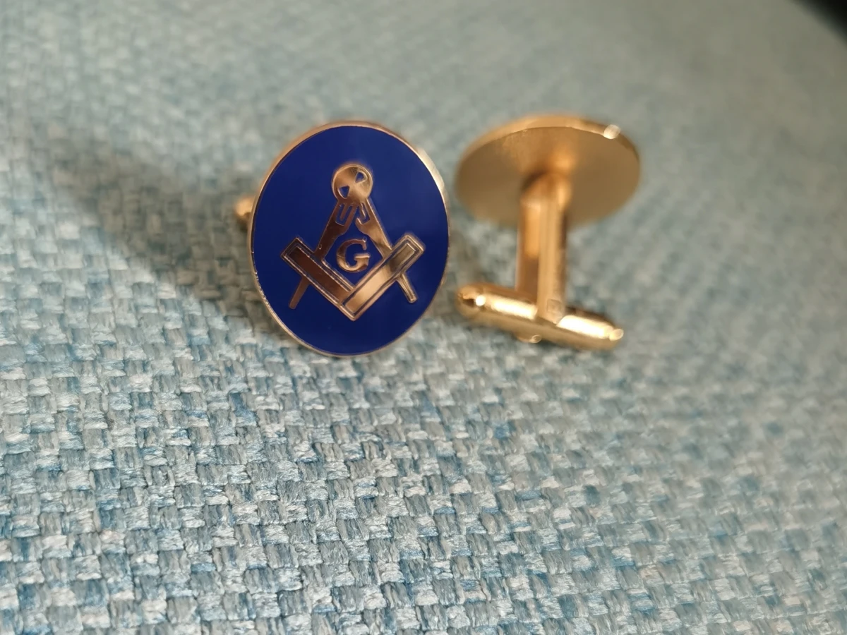 wholesale Masonic Round Classic 22MM Blue Lodge Cufflinks for the Freemason high quality cufflinks