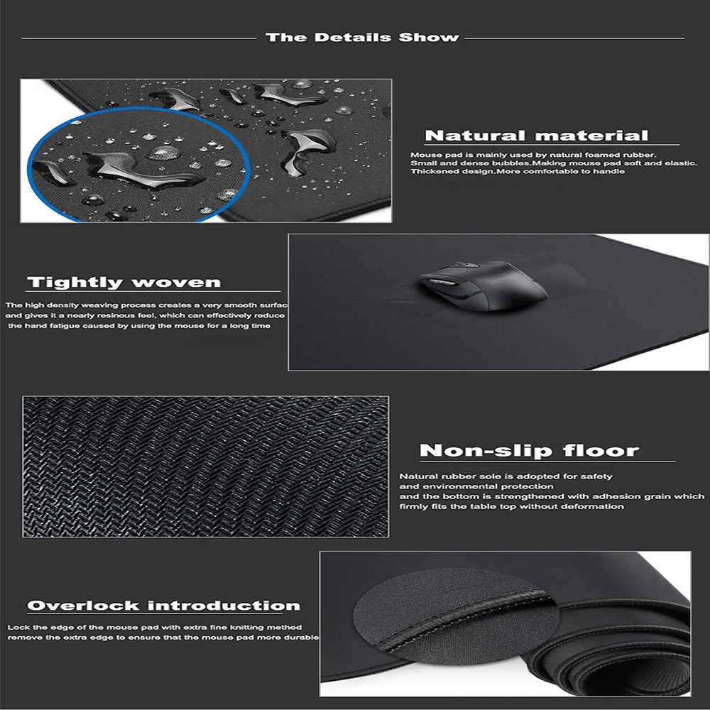 Computer Game Player Mouse Pad Laptop Desk Mat Large Seaming Wrist Rest Desk Mat Desk Set MousePad