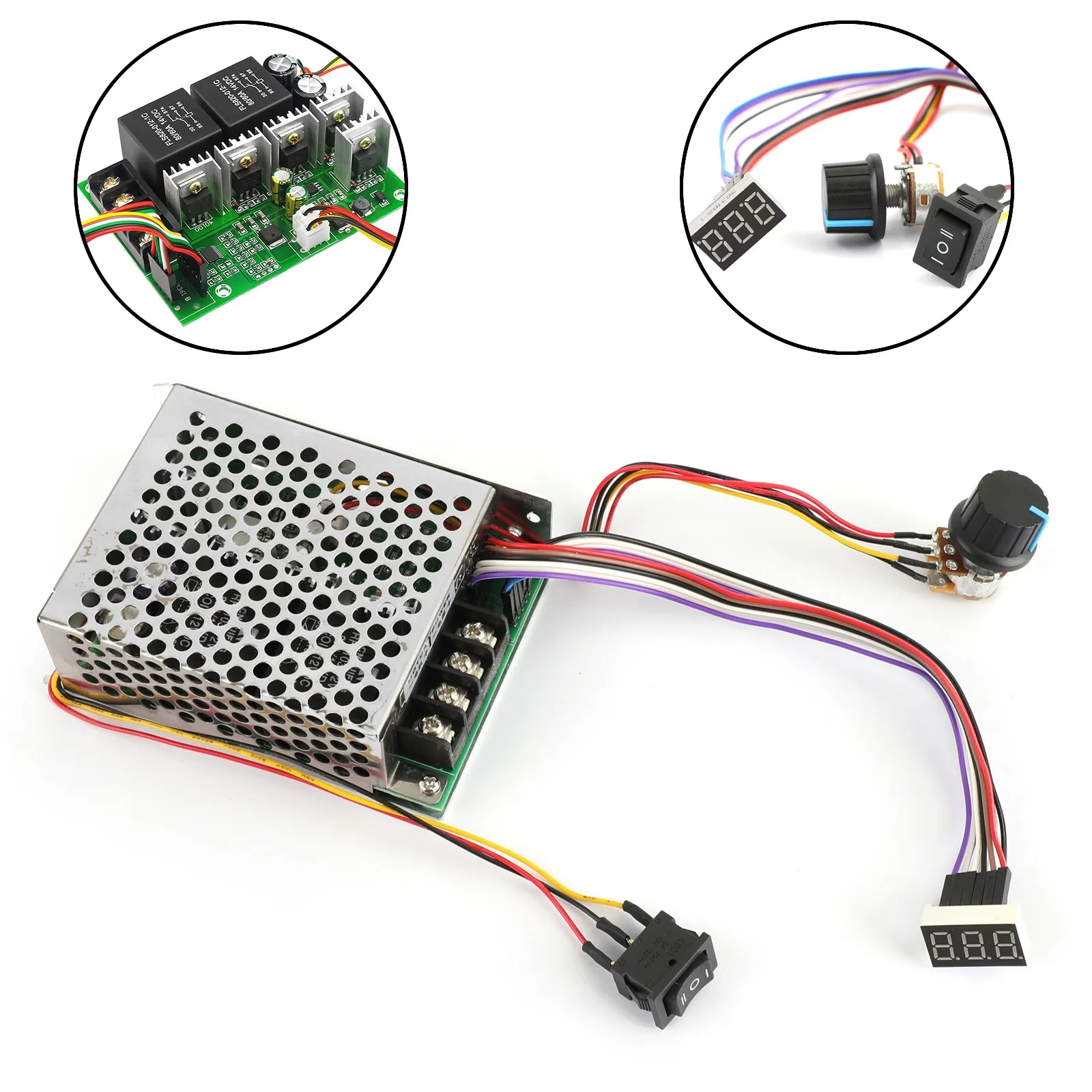 Areyourshop DC 10-55V MAX 60A PWM Motor Speed Controller CW CCW Reversible 12V 24V 36V