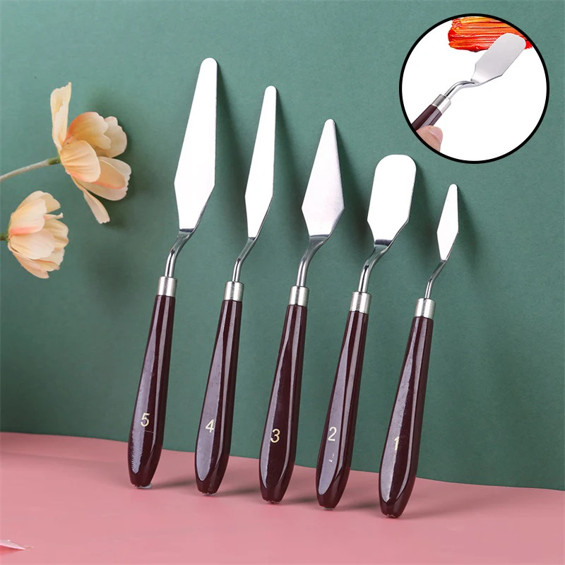 5pcs/set Palette Knife Set Mixed Media Steel Spatula Kit  for Oil Painting Acrylic Paints DIY Crafts Art Tool 2021 New