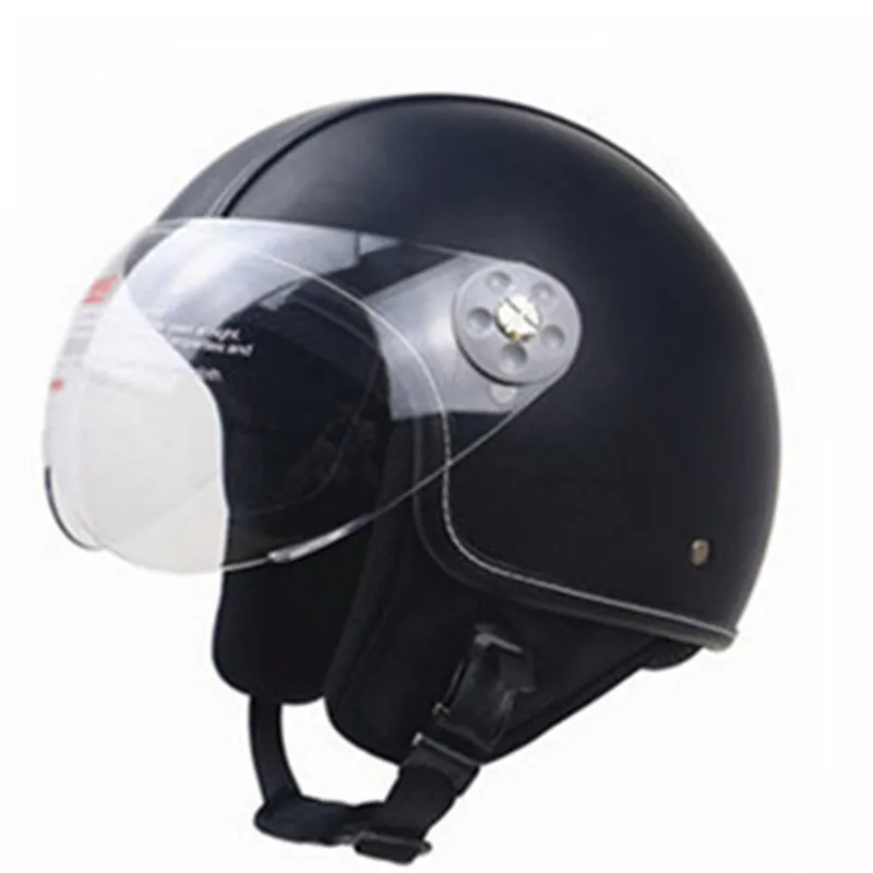 

Hot Sale Open Face Half Pu Leather Helmet Moto Motorcycle Helmets Vintage Motorbike Headgear Casque Casco For CE Helmet