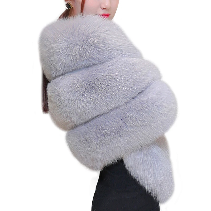 

Ladies Natural Fur Coat for Bridge Women Vest Fox Poncho Weding Wear Full Pelt Genuine Fur Cape Winter White Real Fox Fur Shawl