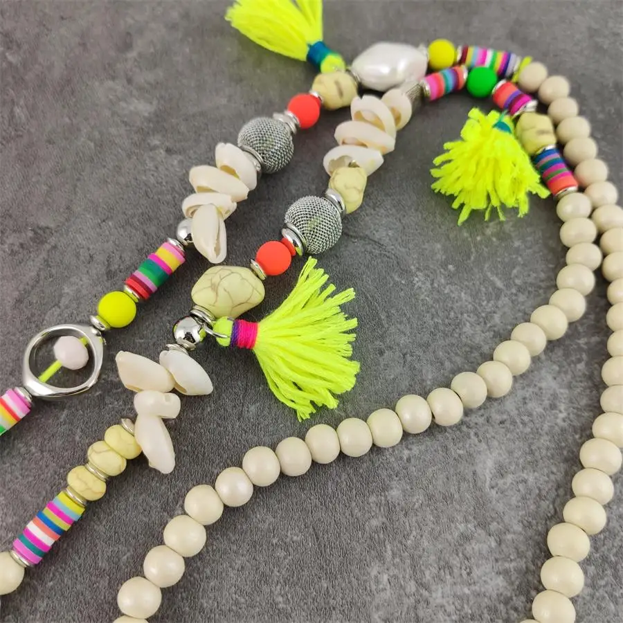 Jedwabny frędzel Bohemia Naszyjnik dla kobiet Duży etniczny naszyjnik Długie oświadczenie Boho Vintage Naszyjniki Biżuteria modowa — zdjęcie 5