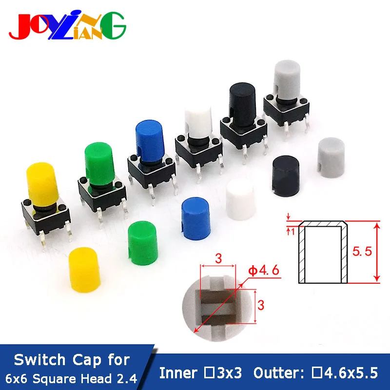 JOYING LIANG A30 4.6*5.5 Key Cap Square Inner Diameter 3*3mm Fit for 6*6*7.3 mm Touch Switch