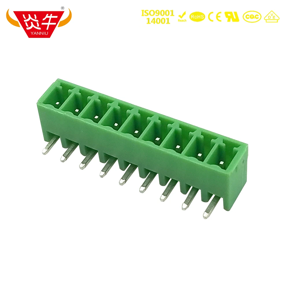 10Pcs 3.81mm 15EDGRC ECH381R KF2EDGR 3.81 2P ~ 12P PCB PLUG-IN TEMINAL BLOCKS MC 1,5/ 2-G-3,81  PHOENIX CONTACT DEGSON YANNIU