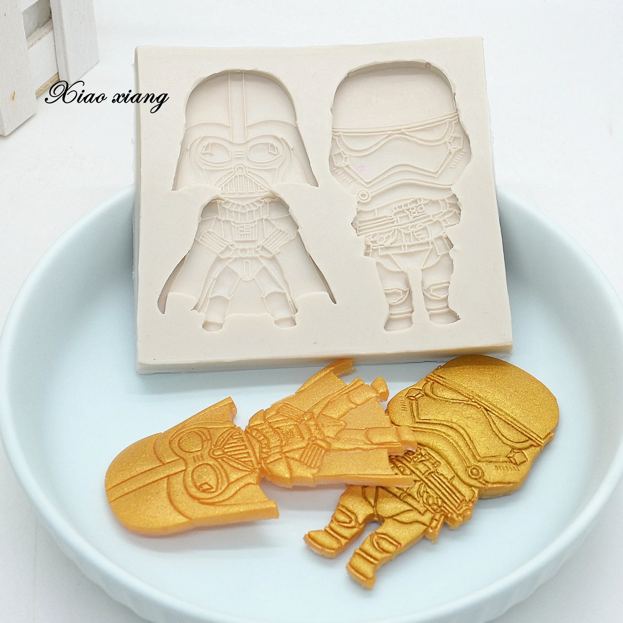 Warrior Storm Soldier Silicone Fondant Cake Mold For Baking Christmas Biscuits Sugar Craft Chocolate Candy Decorating Tools M811