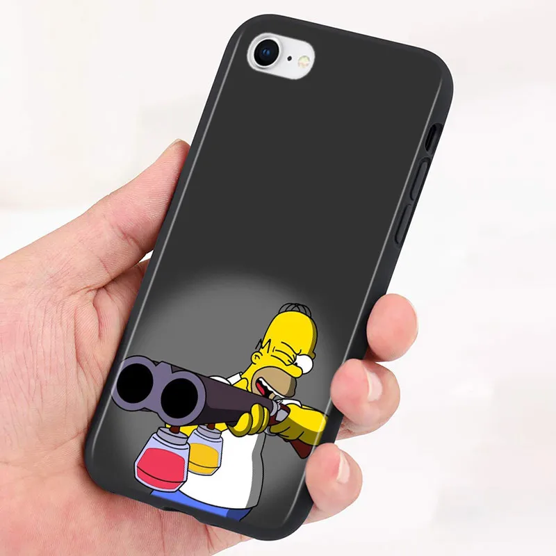 The Simpsons For Apple iPhone 15 14 13 12 11 Pro Max Mini XS X XR 7 8 6 Plus 5S Silicone Black Phone Case Coque Capa