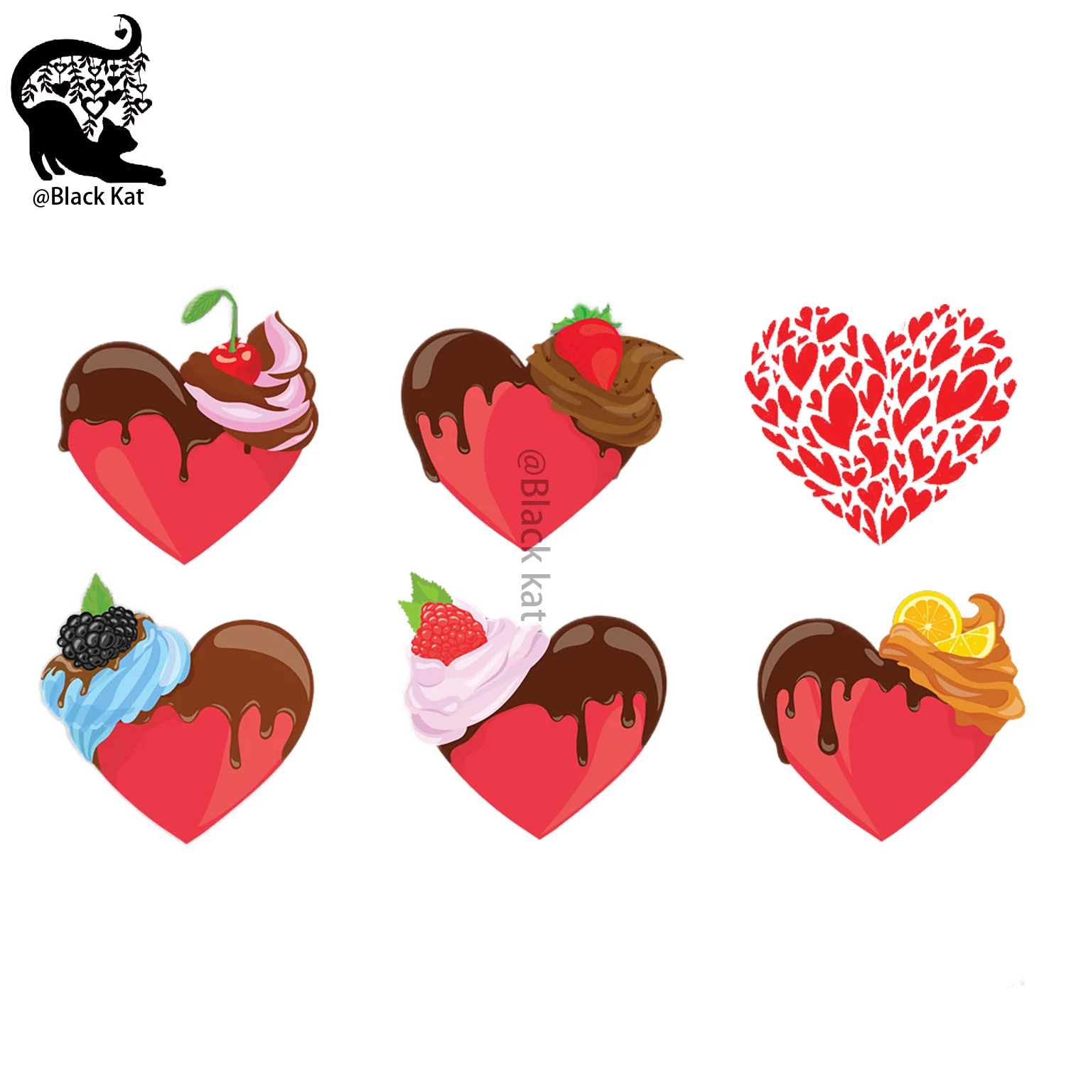 6Pcs New Love Heart Cakes Cutting Dies Valentine Creamy Chocolate Cookies Metal Embossing Stencil For DIY Scrapbooking Card