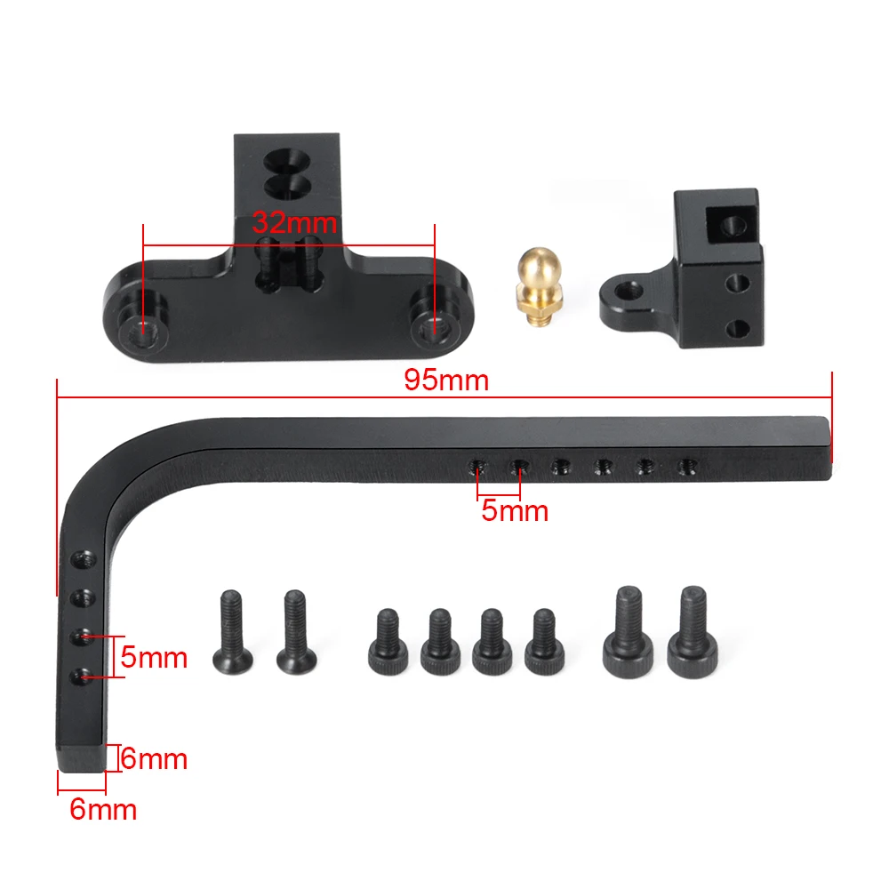 AXSPEED RC Car CNC Metal Trailer Tow Hook Adjustable Tow Trailer Hitch Shackle Rescue Hook for 1/10 Axial SCX10 TRX4 Parts