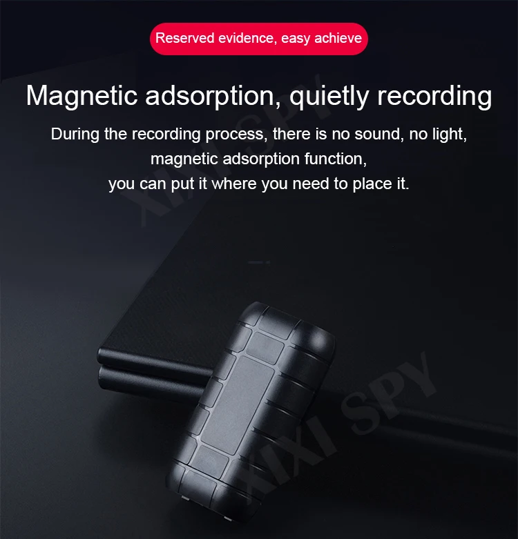 versteckt Spion Mini-Sprachaktivierter Rekorder, 500-Stunden-Digital-Aufnahmegerät, professionelles Sound-Diktiergerät, Audio, Micro-Aufnahme, tragbar, klein – Detail 6