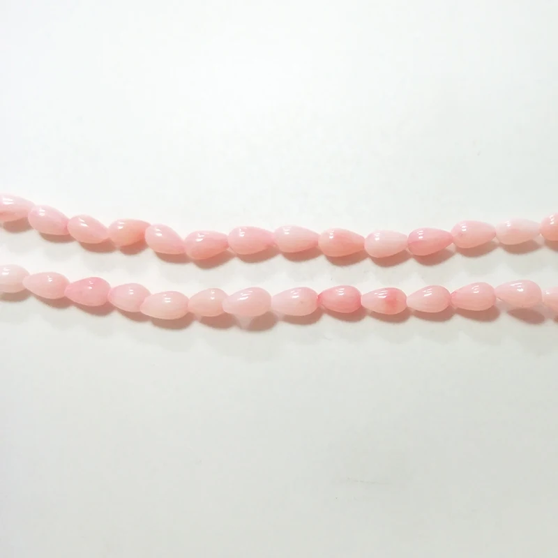 New 4*6MM 40pieces/bag Pink Coral Water Drop Shape Beads for DIY Necklace Bracelet Jewelry Making Accessories