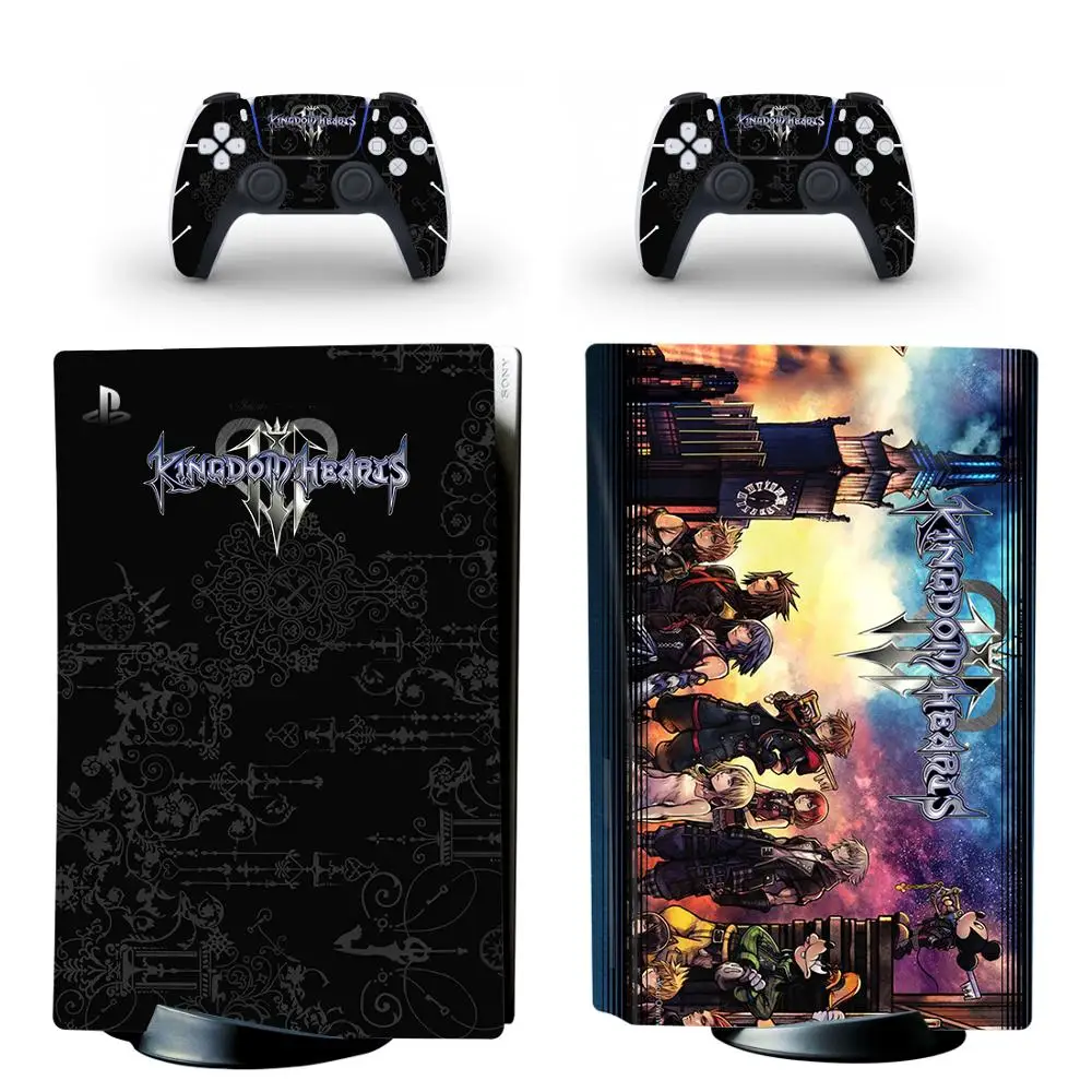 Kingdom Hearts PS5 Standard Disc Edition Skin Sticker Decal Cover for PlayStation 5 Console and 2 Controllers PS5 Skin Sticker