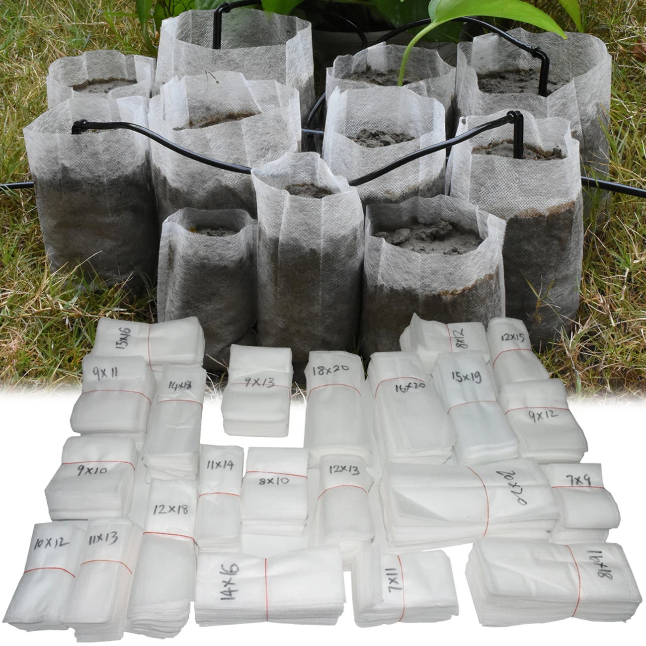 50-100PCS Plants Seedling Grow Bags Mushroom Flower Biodegradable Non-Woven Nursery Fabric Pots Eco-Friendly Aeration Greenhouse