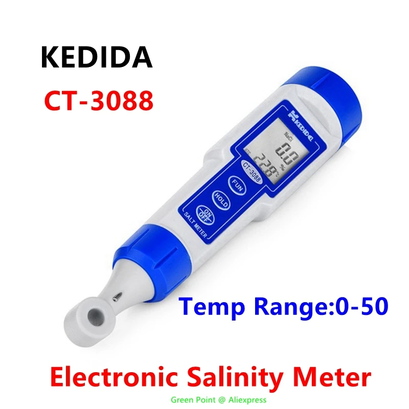 

2023 Aquarium Water Tester CT-3088 Salinometer Electronic Salinity Meter Digital Salinity Tester Pen Type Inductive Salt Meter