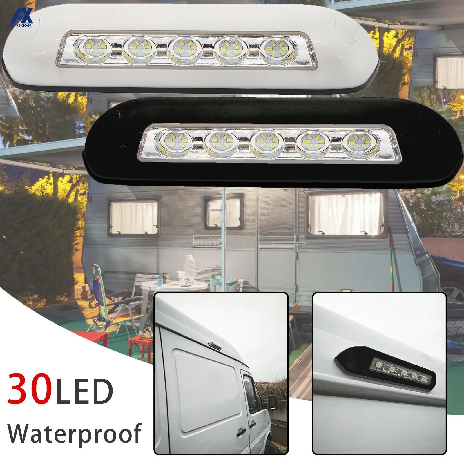 12V RV LED Awning Porch Light IP67 Waterproof Exterior Interior Wall  Bar Lamp Universal For Boat Caravan Low Energy Consuption