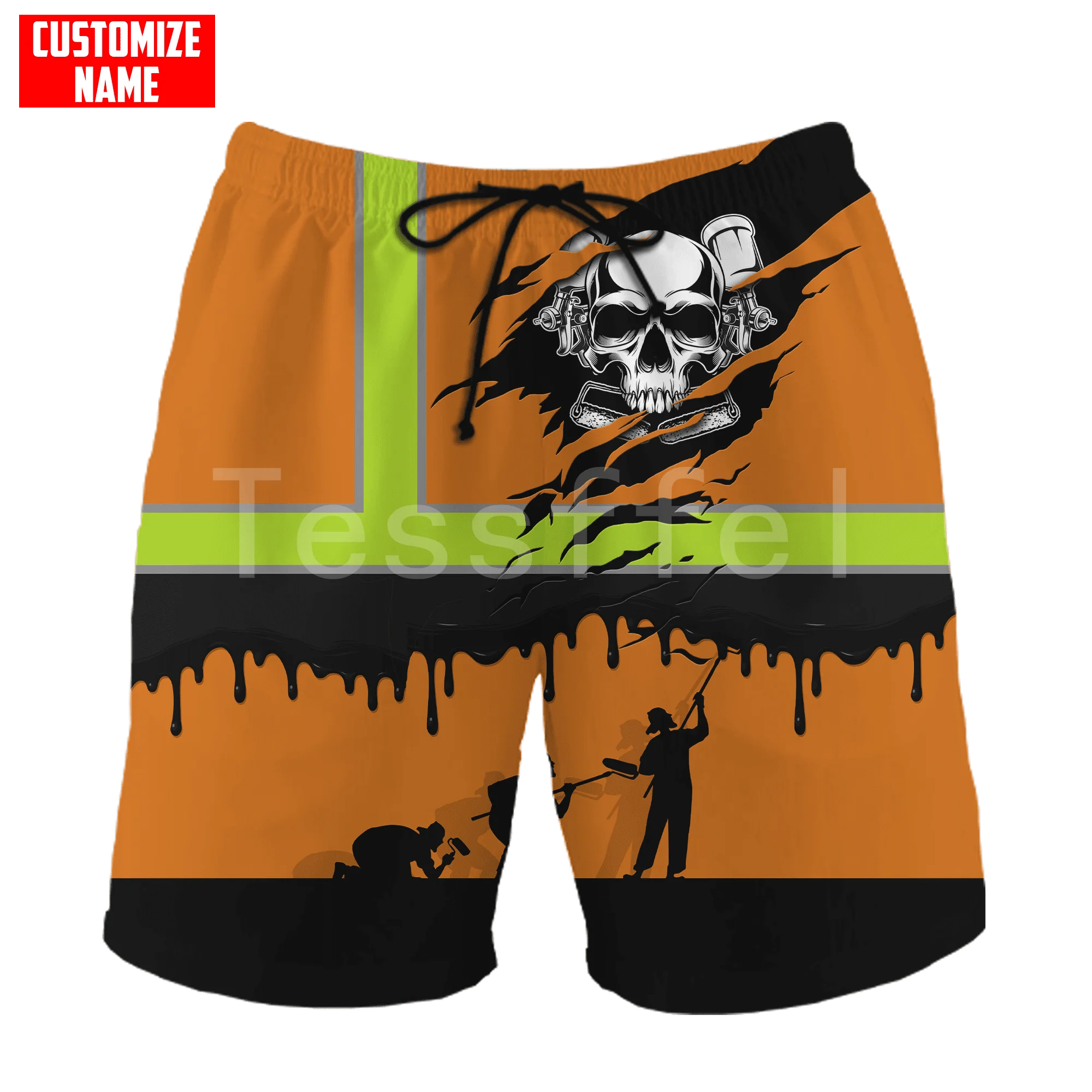 Tessffel Painter Worker 3D Printed 2022 New Fashion Summer Casual Shorts Men/Women Harajuku Loose Beach Drop Shipping Style-P31