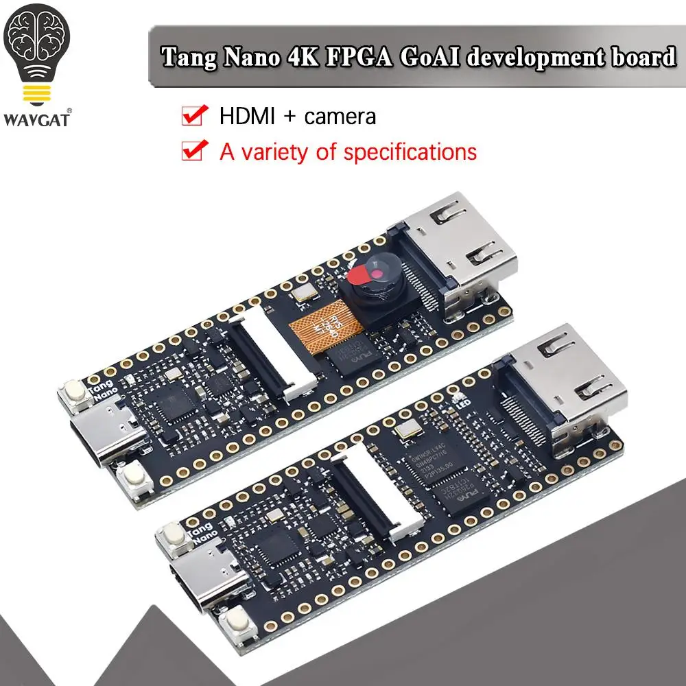Placa de desarrollo WAVGAT Tang Nano 4K Gowin minimalista FPGA GoAI, cámara HDMI con línea