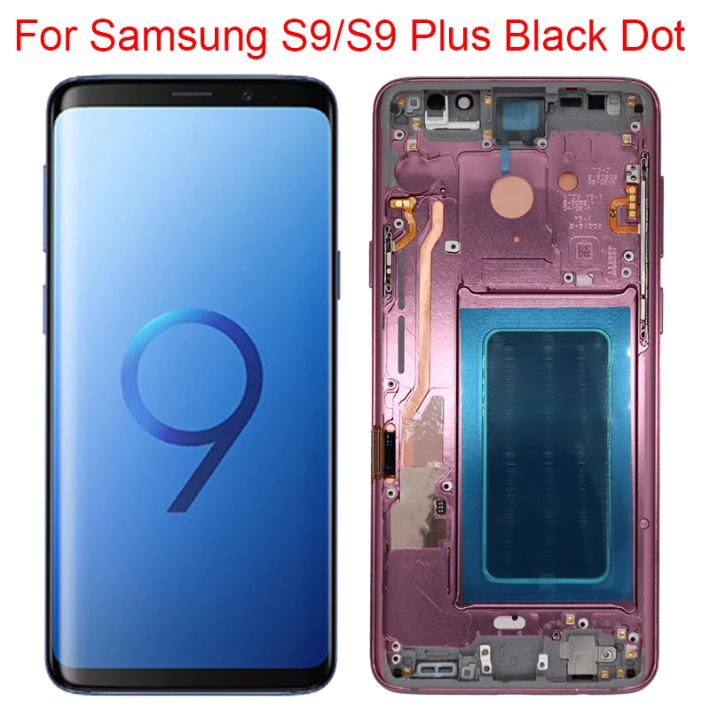 AMOLED S9 Display For Samsung S9 Plus LCD With Frame For Samsung S9 S9Plus G960F G965F Display Screen Black Dot