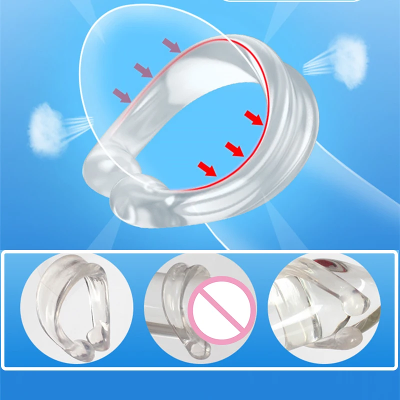 Penis Rings 2PCS Male Foreskin Correction Cock Rings Chasity Cage Training Device Delay Ejaculation Sex Toys for Men Couple