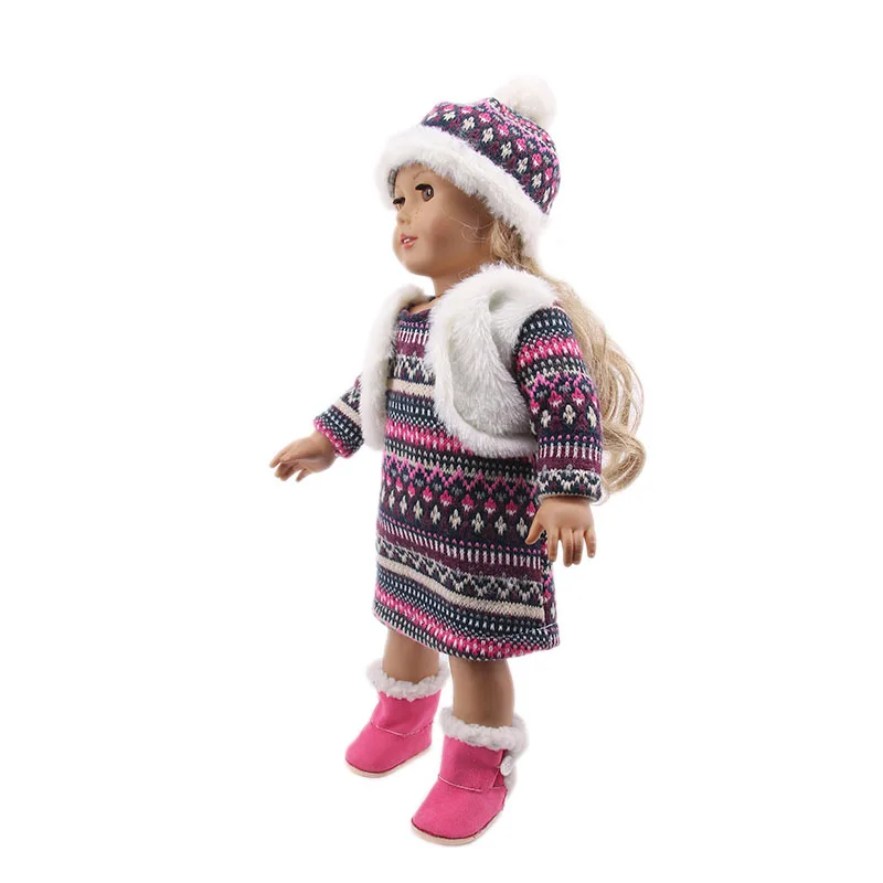 Discount! New Doll Sweater Suit 2 Pcs for American 18 Inch Girl Doll & 43 cm New Born Baby Doll Items & Our Generation,Christmas