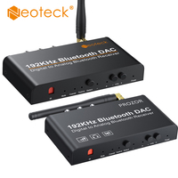 Neoteck 192kHz Bluetooth-Compatible DAC Support Volume Control/ Mute / Power ON or OFF IR Remote Control Audio Converter Adapter