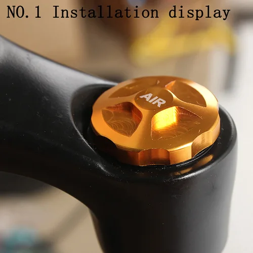 Imagen 2 del producto Tapa de cubierta de horquilla de bicicleta de montaña, aleación de aluminio, cubierta de boquilla de horquilla de aire, absorción de impacto, horquilla delantera, tapas de Gas de hombro, cubierta, pieza de bicicleta