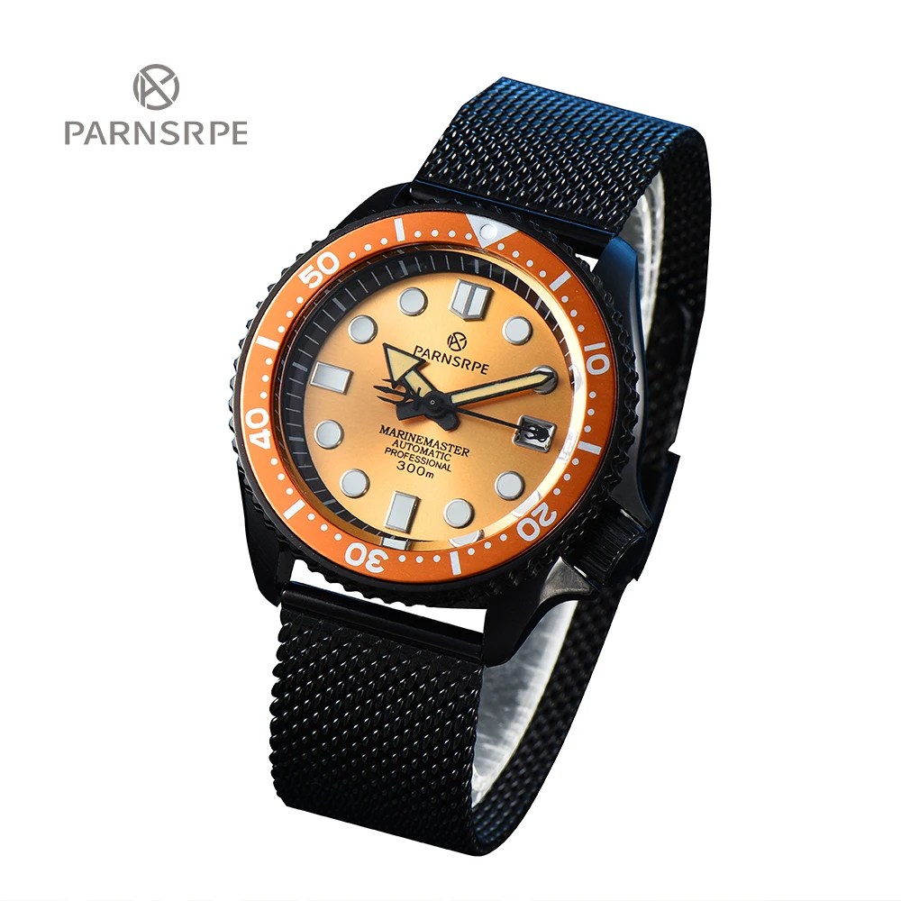 PARNSRPE automatic watch men's NH35 men's mechanical watch sapphire Super C3 luminous dial diving watch 50M