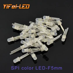 50pcs-1000pcs DC5V WS2812 APA102 PL9823 F5 5mm F8 8mm Round RGB LED YF923 chipset inside RGB Full color Frosted LED Chips