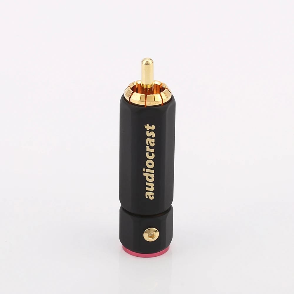 Hohe Qualität Audiocrast Gold Überzog RCA Stecker Lock Sammeln Solder A/V Stecker