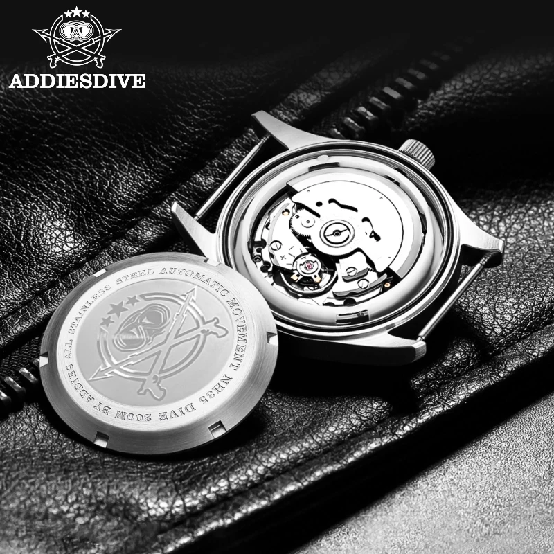 ADDIESDIVE Men watch Stainless steel Luminous sapphire crystal 20Bar waterproof relogio masculino Automatic Mechanical Watches