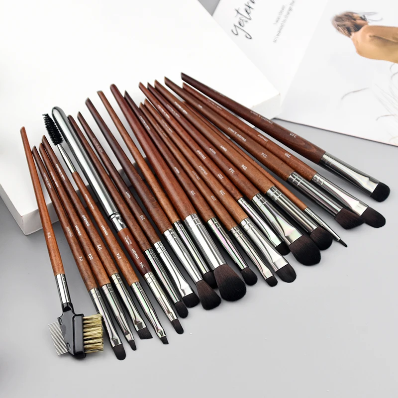 Natural wood Eye Makeup brushes whole set Pro Crease Eyeshadow Make up kit smudge highlighter eyebrow Lip lash brush practical