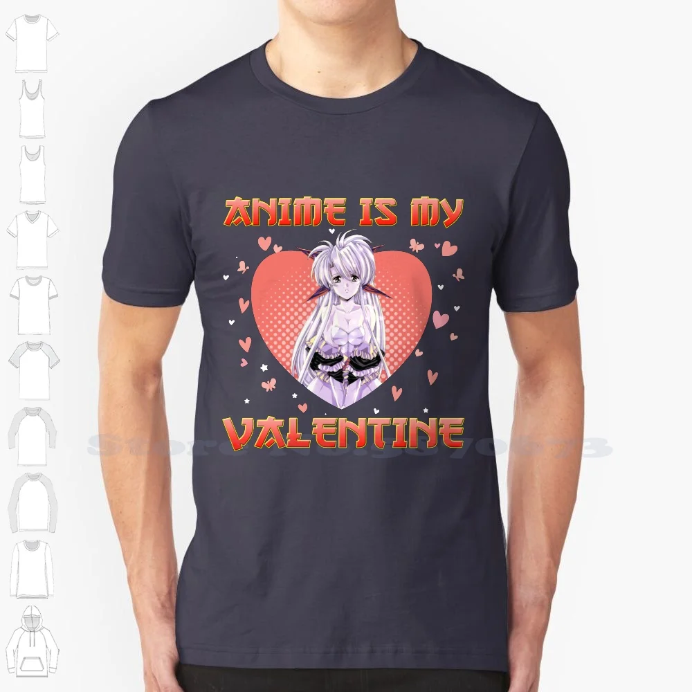 Chan Front Innocent Valentine Art Anime Gift For Fans 100% Cotton T-Shirt Chan Front Innocent Anime Hentai