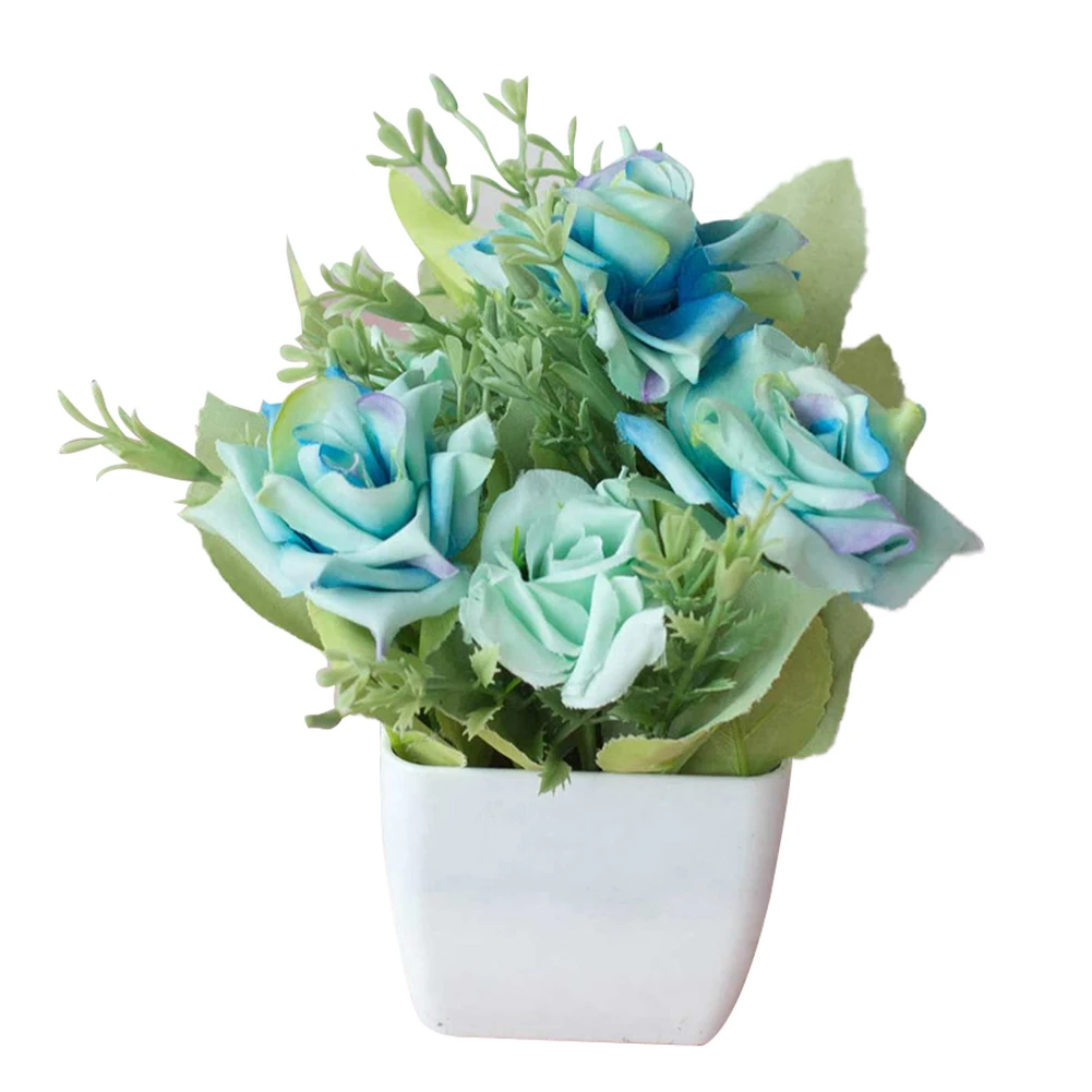 Hot Sales Beautiful Artificial Flower Pot Bonsai Stage Bridal Office Desk Love Hotel Wedding Arrangement Home Party Decor