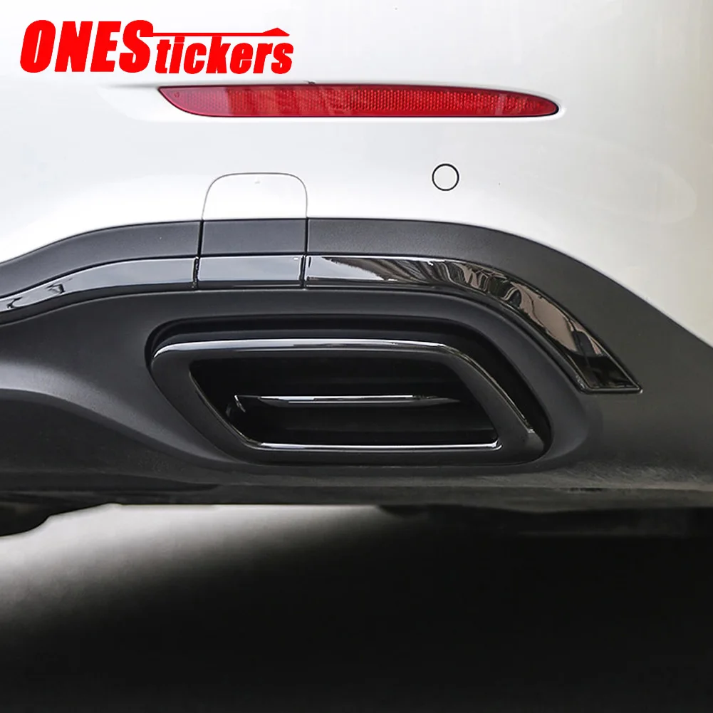 

For Mercedes Benz C Class W206 C200 C220 C260 C300 2022+ ABS Car Accessories Tail Throat Exhaust Pipe Muffler Cover Trim Sticker