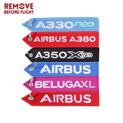 AIRBUS A330 A380 A350 Keychain Double Side Embroidery Aviation Keyring Special Key Tags Labels chaveiro llavero moto sleutelhan