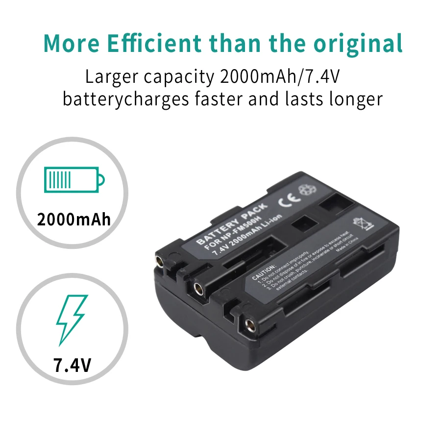 2000mAh NP-FM500H NP FM500H FM500 Akumulator do aparatu A57 A65 A77 A450 A560 A580 A900 A58 A99 A550 A200 A300 A350 A700 F717