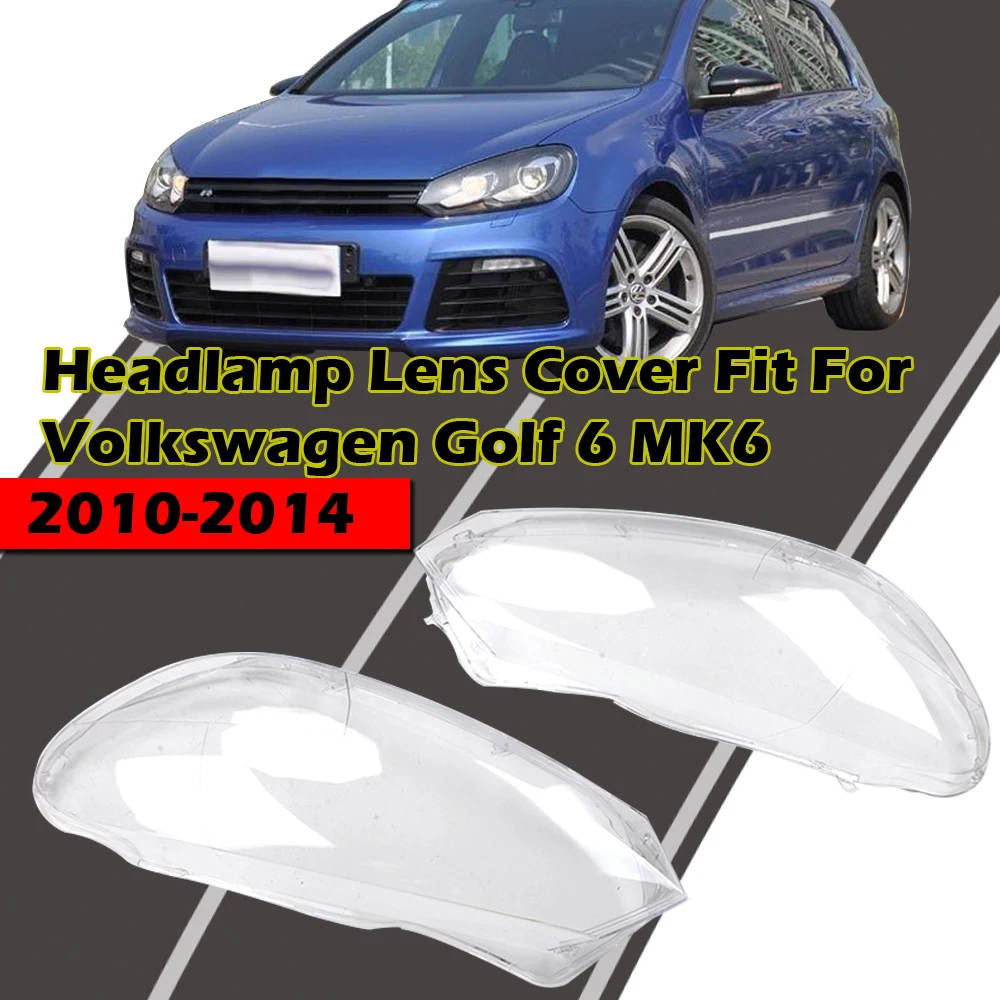 Rhyming Headlight Cover Clear Lens Lampshade Headlamp Shell Lenses Fit For VW Golf 6 MK6 2010-2014 With Xenon Car Accessories