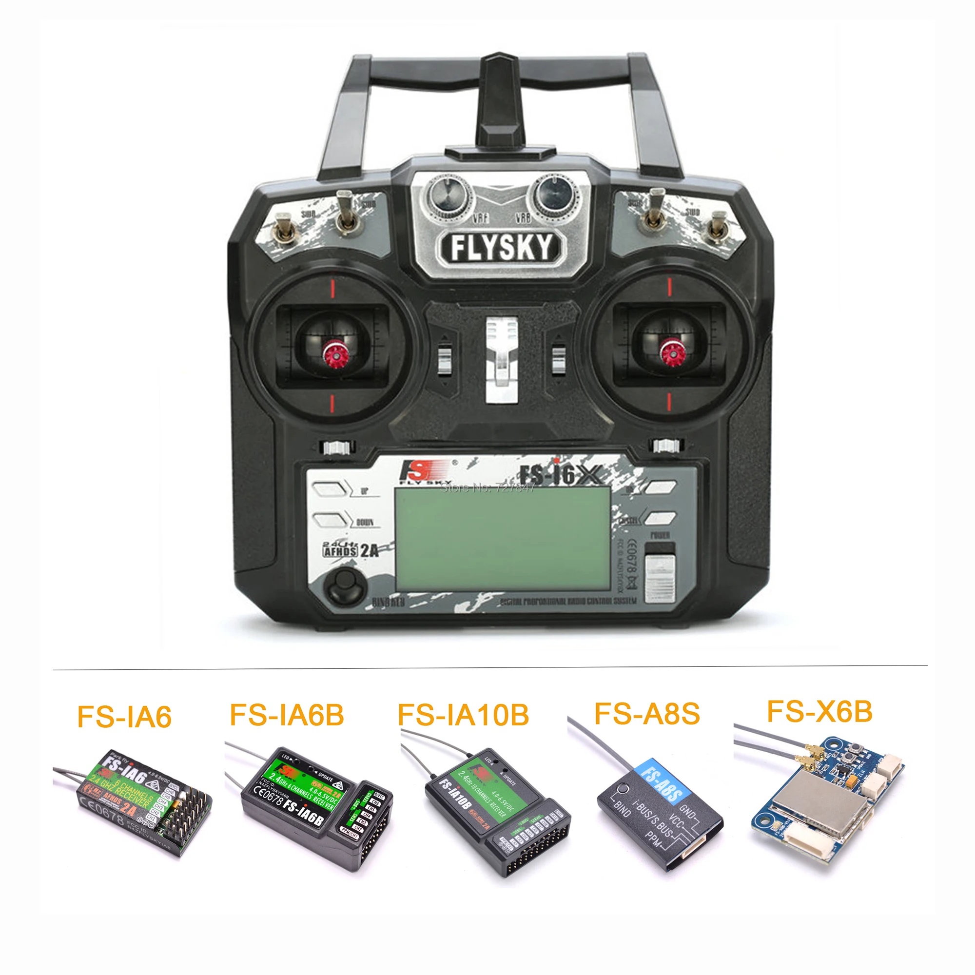 

Flysky FS-i6X I6X 2.4GHz 10CH AFHDS 2A RC Transmitter and FS-iA6B / FS-iA10B / FS-X6B /FS-A8S / FS-IA6 Receiver For RC Airplane