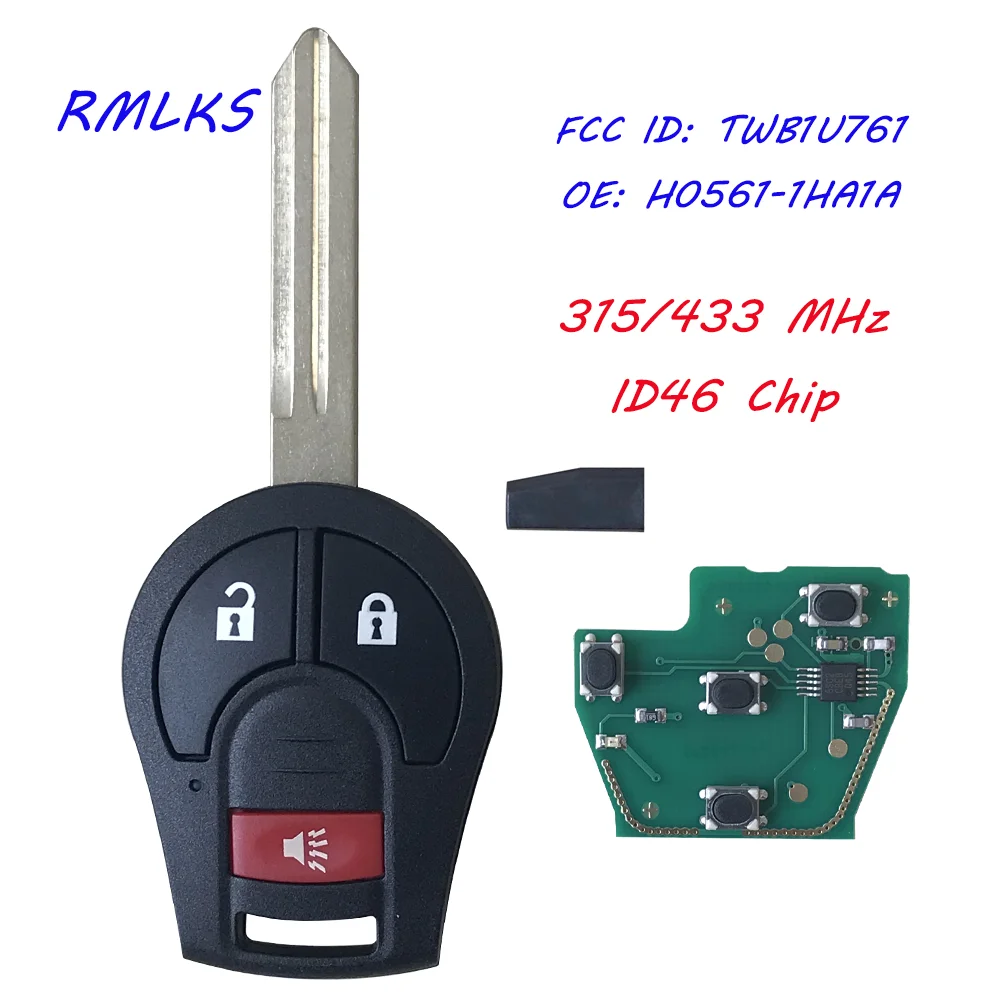 Remote Key 433Mhz For Nissan March Tiida Qashqai 350Z Altima Armada Cube Juke Maxima X-Trail Pathfinder NV200 Rogue Sentra Versa