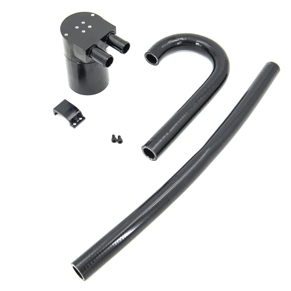 Black Aluminum Alloy Reservior Oil Catch Can Tank with radiator hose for BMW N54 335i 135i E90 E92 E82 2006-2010