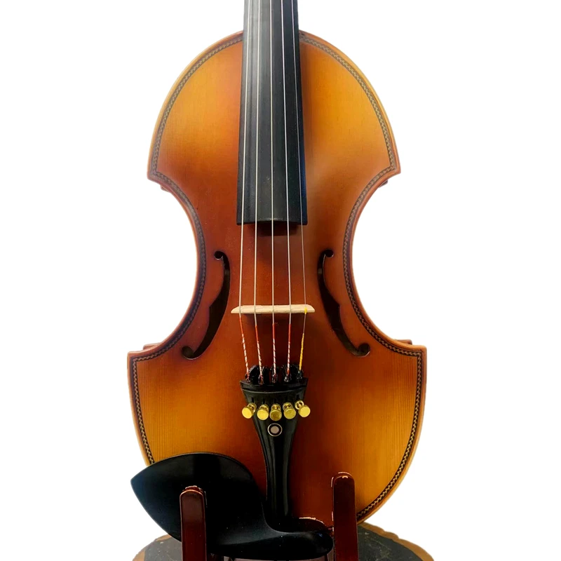 Baroque style SONG Brand inlay 5 strings 4/4 violin,Whole flame maple back,huge and resonant sound#15207