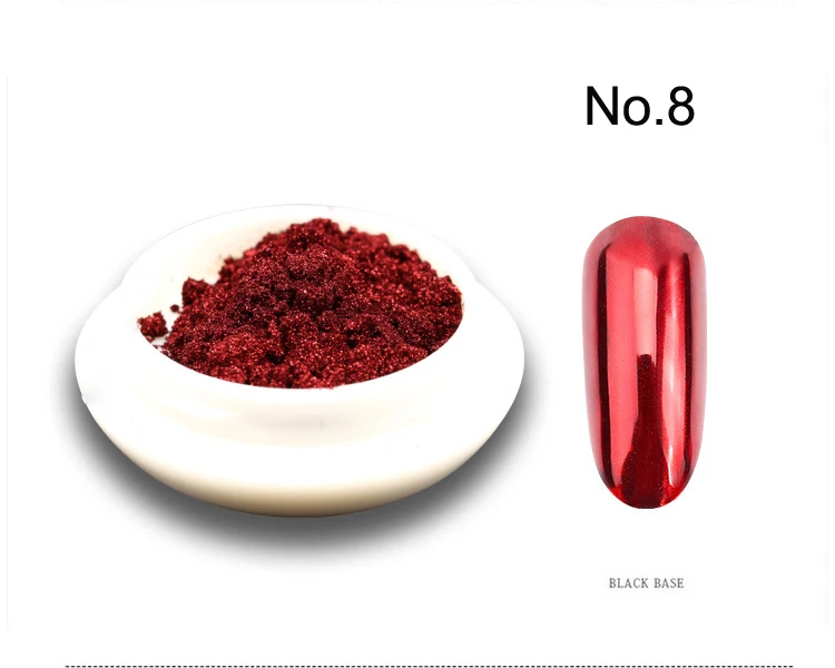 2Jar Red and Blue Chrome Nail Powders set Metallic Effect Pigment Christmas Series Rubbing Dust Valentine Manicure Glitter Flash