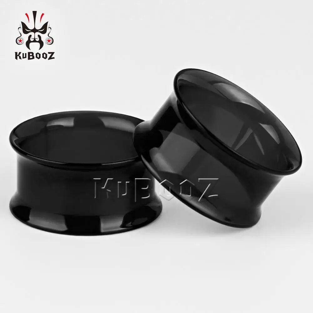 KUBOOZ Popular Simple Design Acrylic Hollow Ear Tunnels Plugs Expanders Body Piercing Jewelry Earring Gauges Stretchers 2PCS