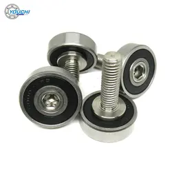 1pcs OD 26mm Screw Roller Bearings With Stainelss Steel M8 Thread JS600026-8C2L25M8 Door Window Metal Guide Wheel